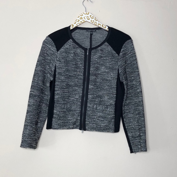 Eileen Fisher Color Block Black Gray Blazer Jacket | Size Small - Picture 1 of 6